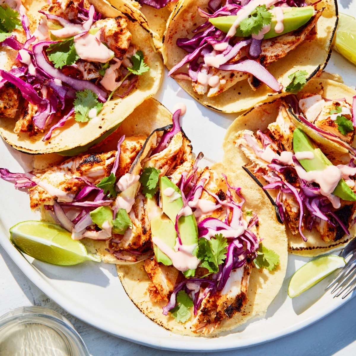 Flavorful Chipotle Lime Roasted Fish Tacos, showcasing flaky fish and fresh toppings.