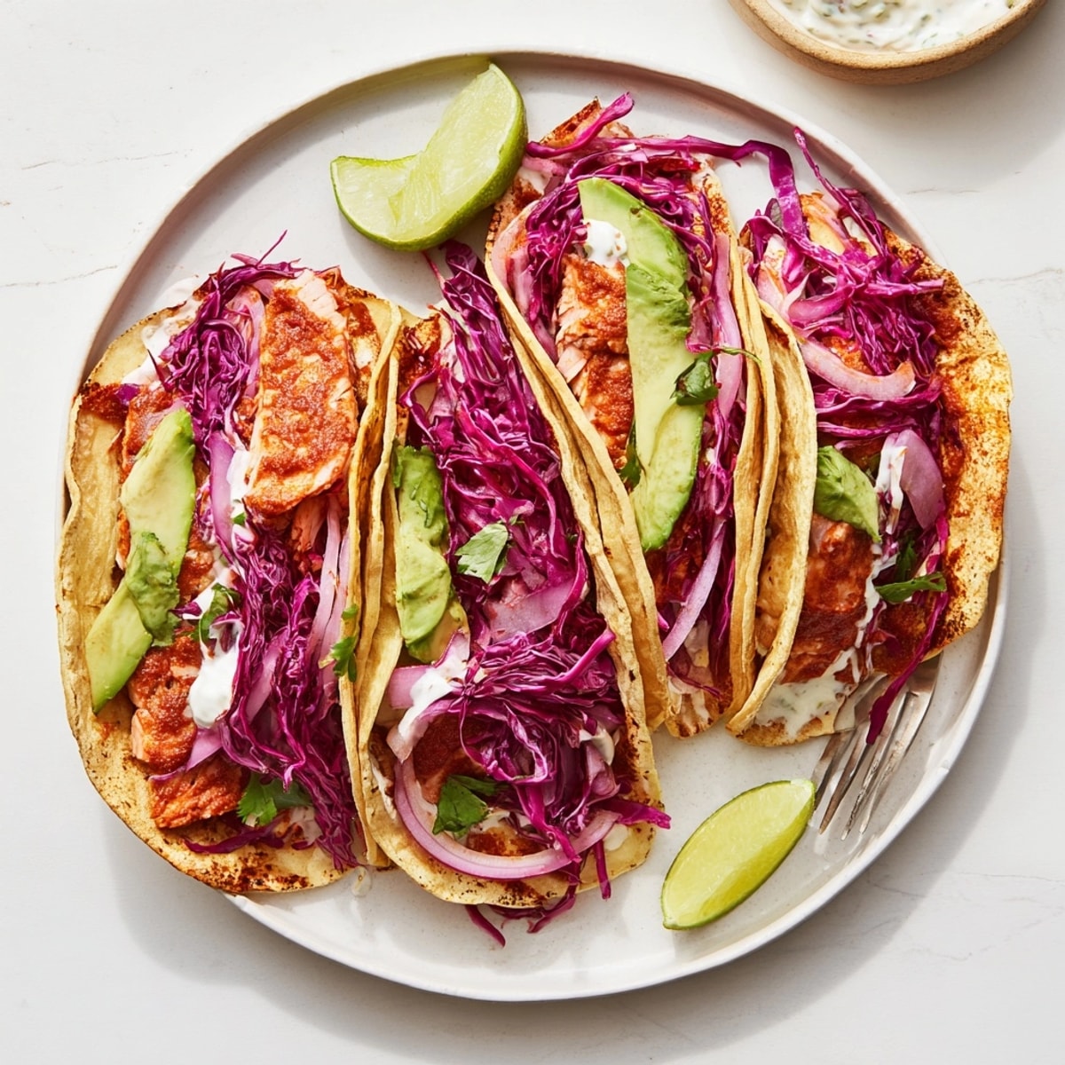 Tangy Chipotle Lime Roasted Fish Tacos, ready to serve with vibrant colors.