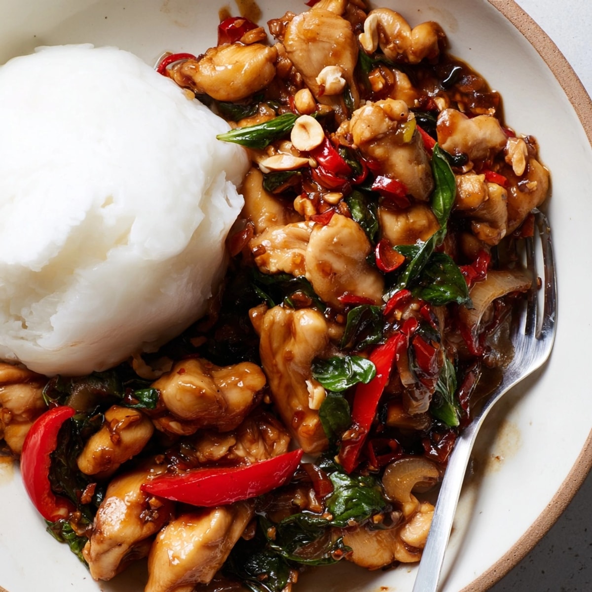 Fragrant Thai Basil Chicken recipe: a quick and easy weeknight dinner with vibrant flavors.