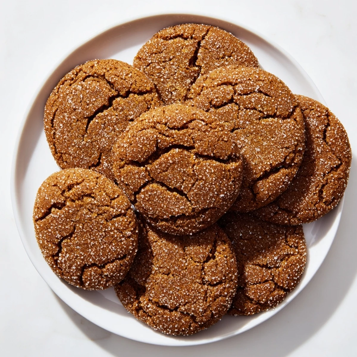 Sweet, chewy Spiced Molasses Cookies fresh from the oven, offering a delightful aroma and flavor.