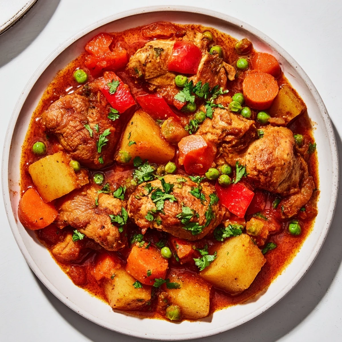 Close-up of a bubbling Spiced Aroma stew, ready to be served over fluffy grains or flatbread.