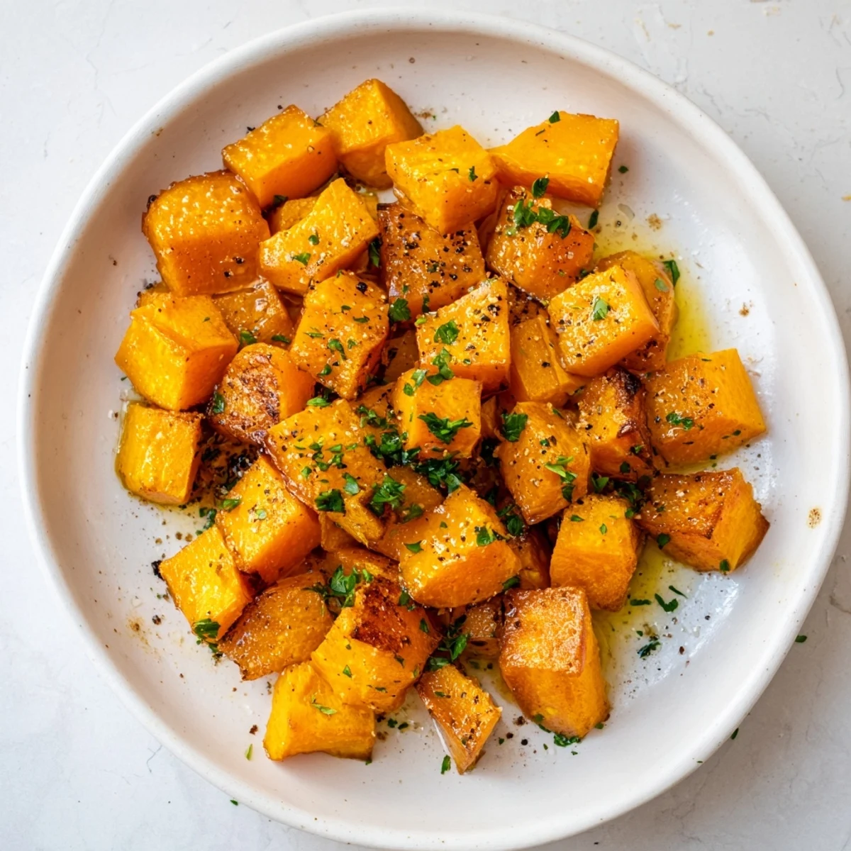 Golden-brown roasted sweet potatoes with cinnamon, a delicious and healthy side dish.