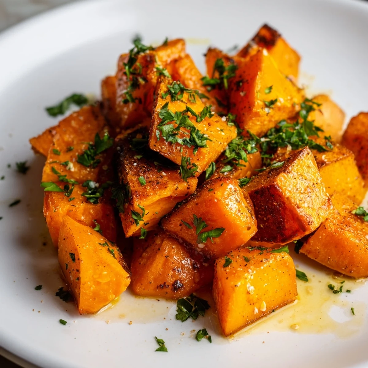 Cinnamon-spiced roasted sweet potatoes, a warm and inviting American vegetarian recipe.