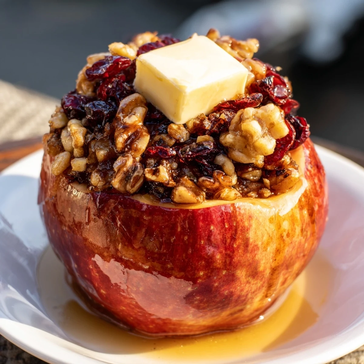 Golden-brown Baked Apple Dessert bubbling in a baking dish, promising a cozy treat with warm spices.
