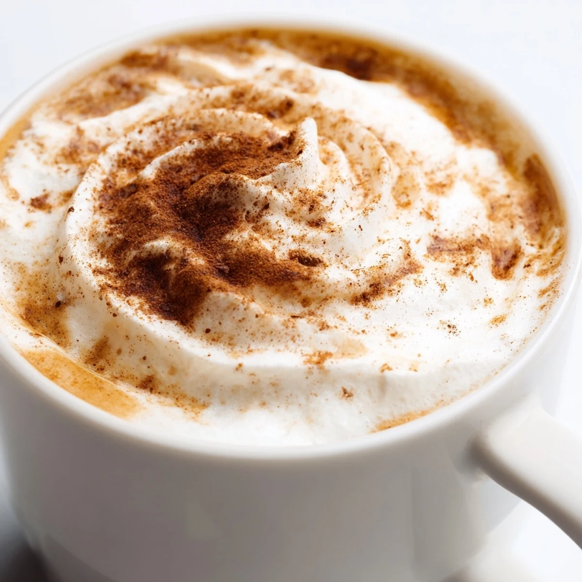 A beautifully-presented Spiced Latte Hot, showcasing warm tones and inviting whipped cream topping.