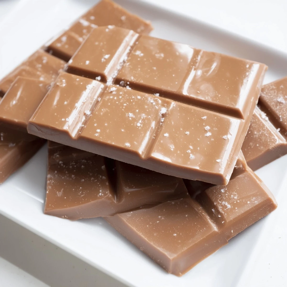 Creamy homemade Milk Chocolate bars, perfectly smooth and ready to be broken and enjoyed.