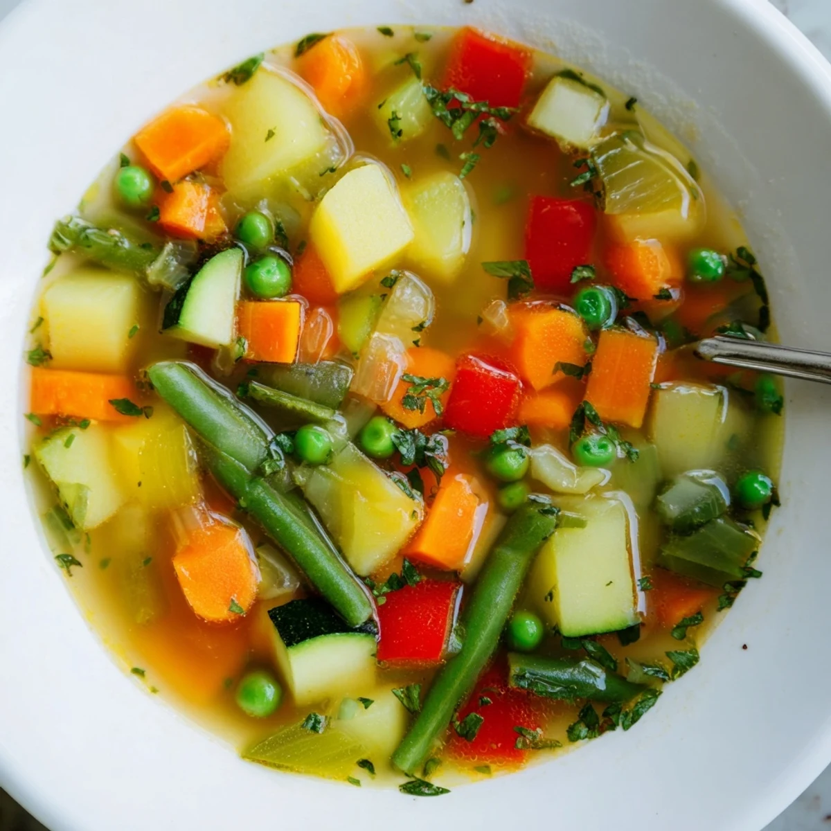 Delicious and healthy Hearty Vegetable Soup, a comforting vegan-friendly recipe ready to enjoy.