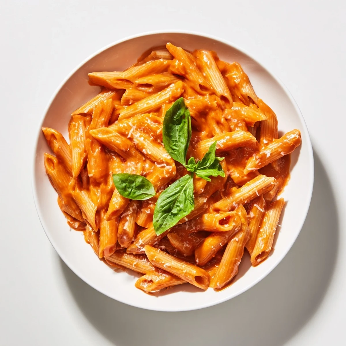 This photo features delicious creamy tomato pasta, perfect for a cozy weeknight meal with friends.