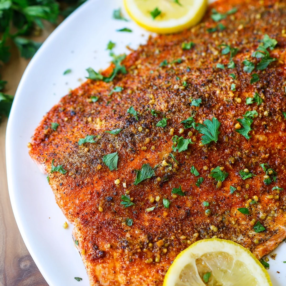 Enjoy this healthy, perfectly cooked baked salmon with Cajun seasoning, bursting with savory flavors.