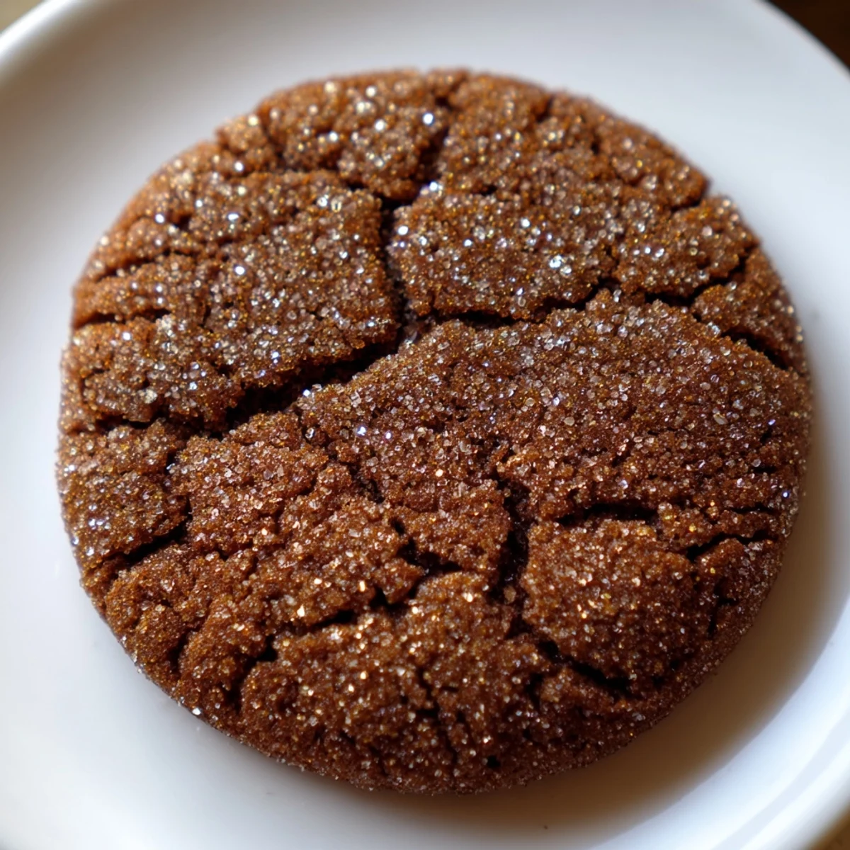 Freshly baked Spiced Molasses Cookies with crackled tops and sugary crusts, served warm on a rustic wooden board.