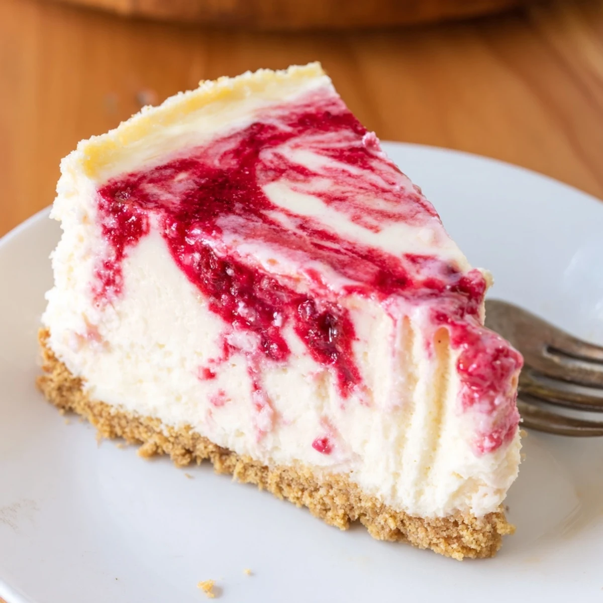 Cooling Lemon Raspberry Cheesecake Squares are cut into neat portions, revealing a creamy, tangy center on a wire rack.