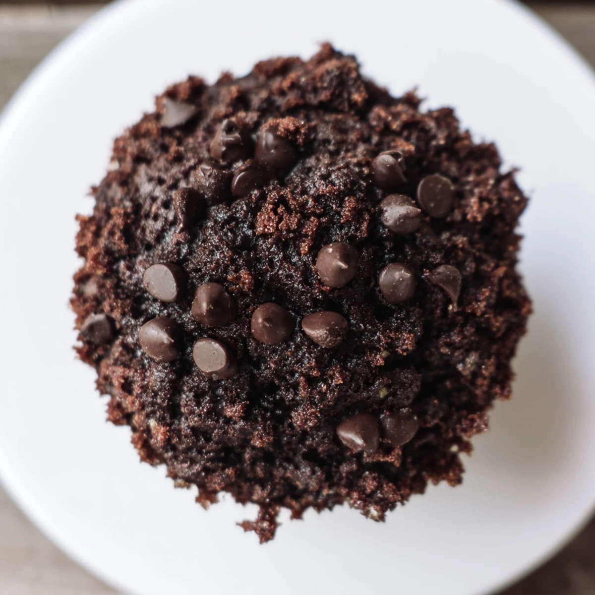 Warm Chocolate Banana Muffins piled high, showing moist crumb and rich chocolate chips.