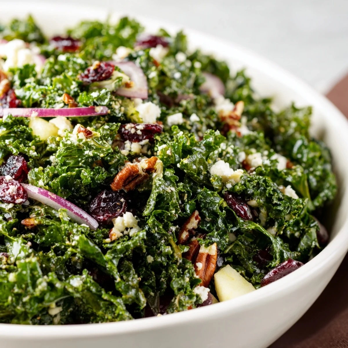 Winter Kale Cranberries Salad