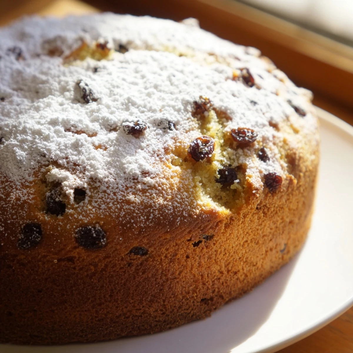 Golden brown Irish Tea Cake cooling on a wire rack, featuring a moist crumb and lemon zest aroma.