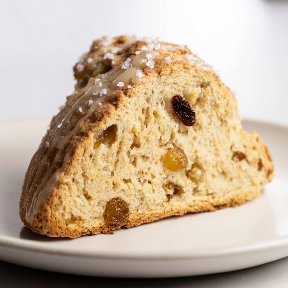 Golden brown Irish Soda Bread Scones stacked on a cooling rack, showing off a tender, crumbly interior.