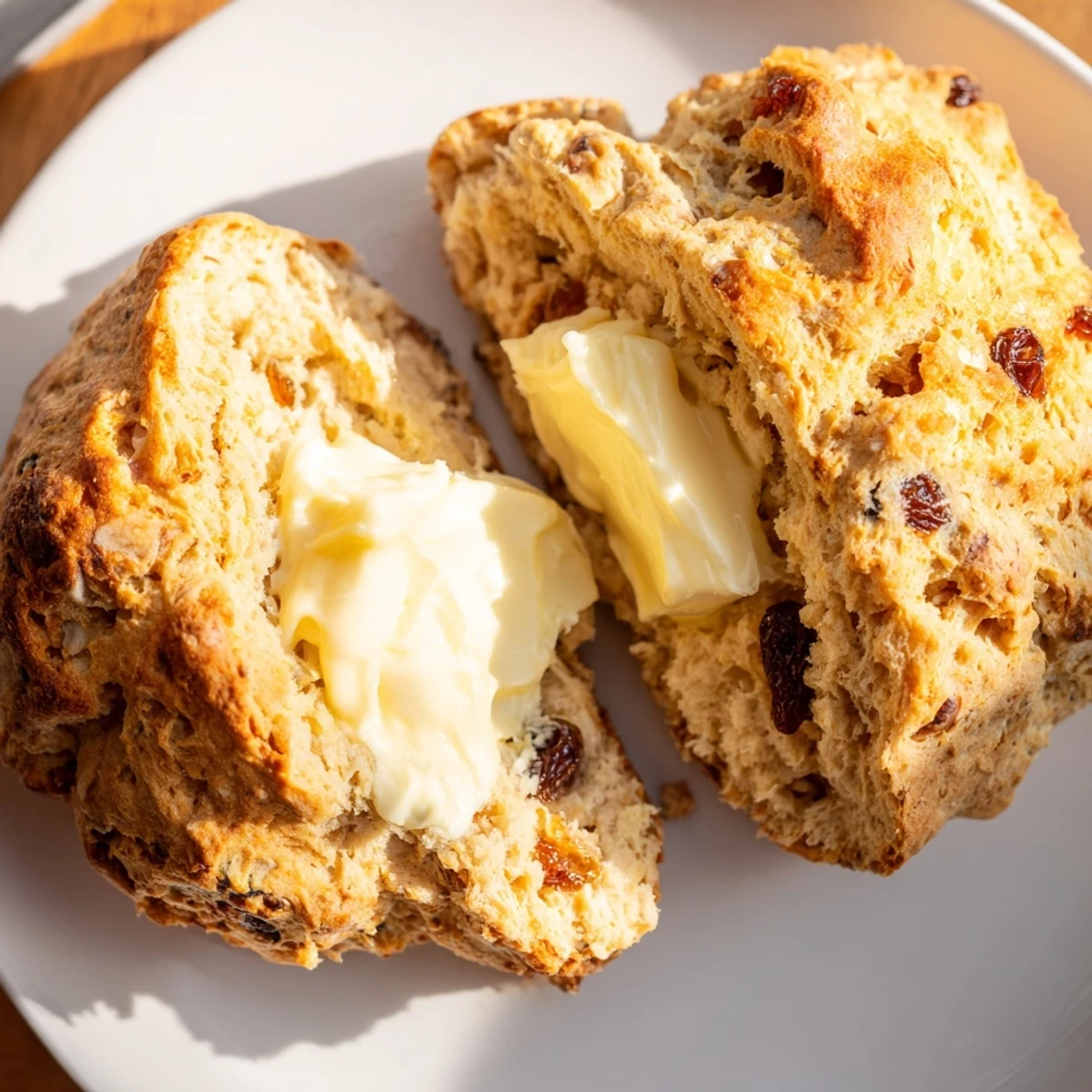 Rustic Irish Soda Bread Scones cooling on a wire rack, their buttery aroma filling the kitchen after baking.