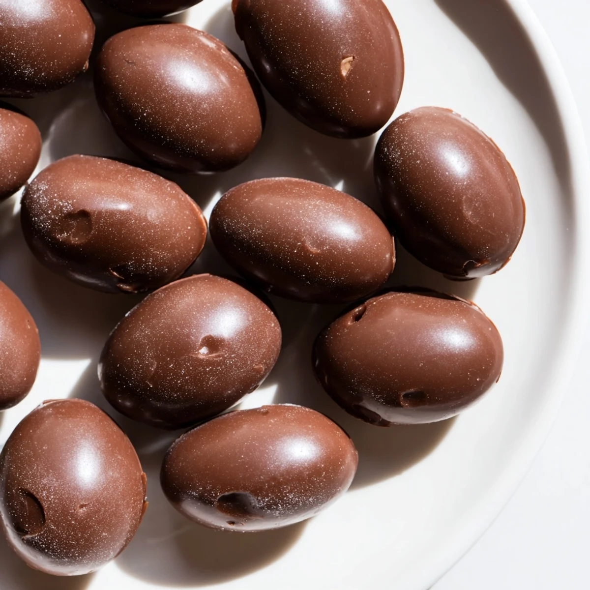 Homemade Chocolate Peanut Butter Eggs with a creamy, smooth chocolate shell displayed on parchment paper.
