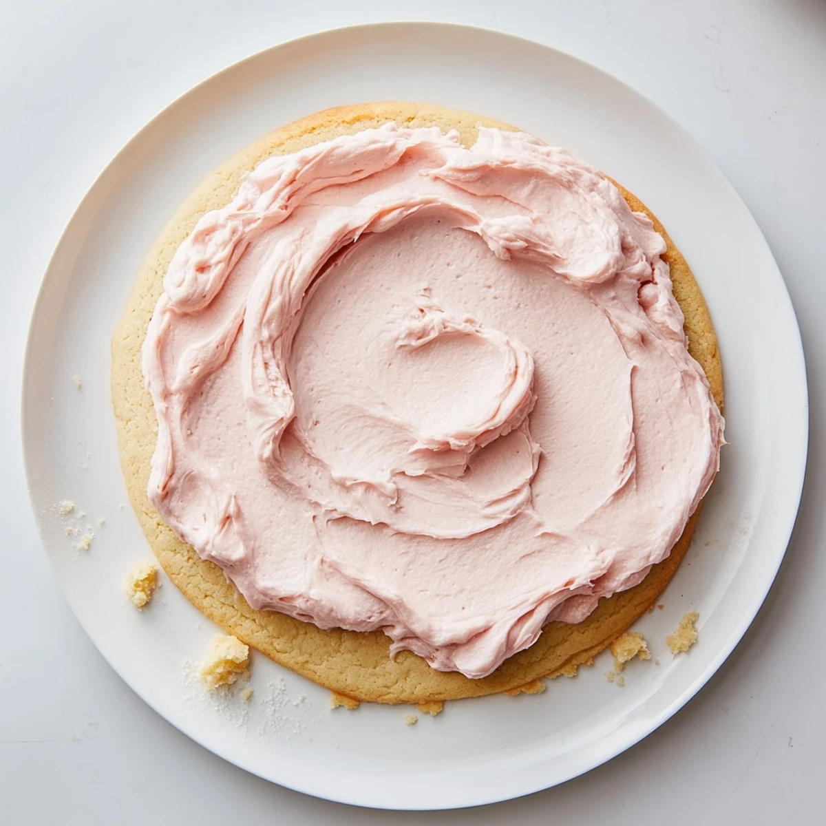 Giant Chilled Crumbl Sugar Cookies arranged on a marble counter, featuring soft centers and sweet vanilla aroma. 