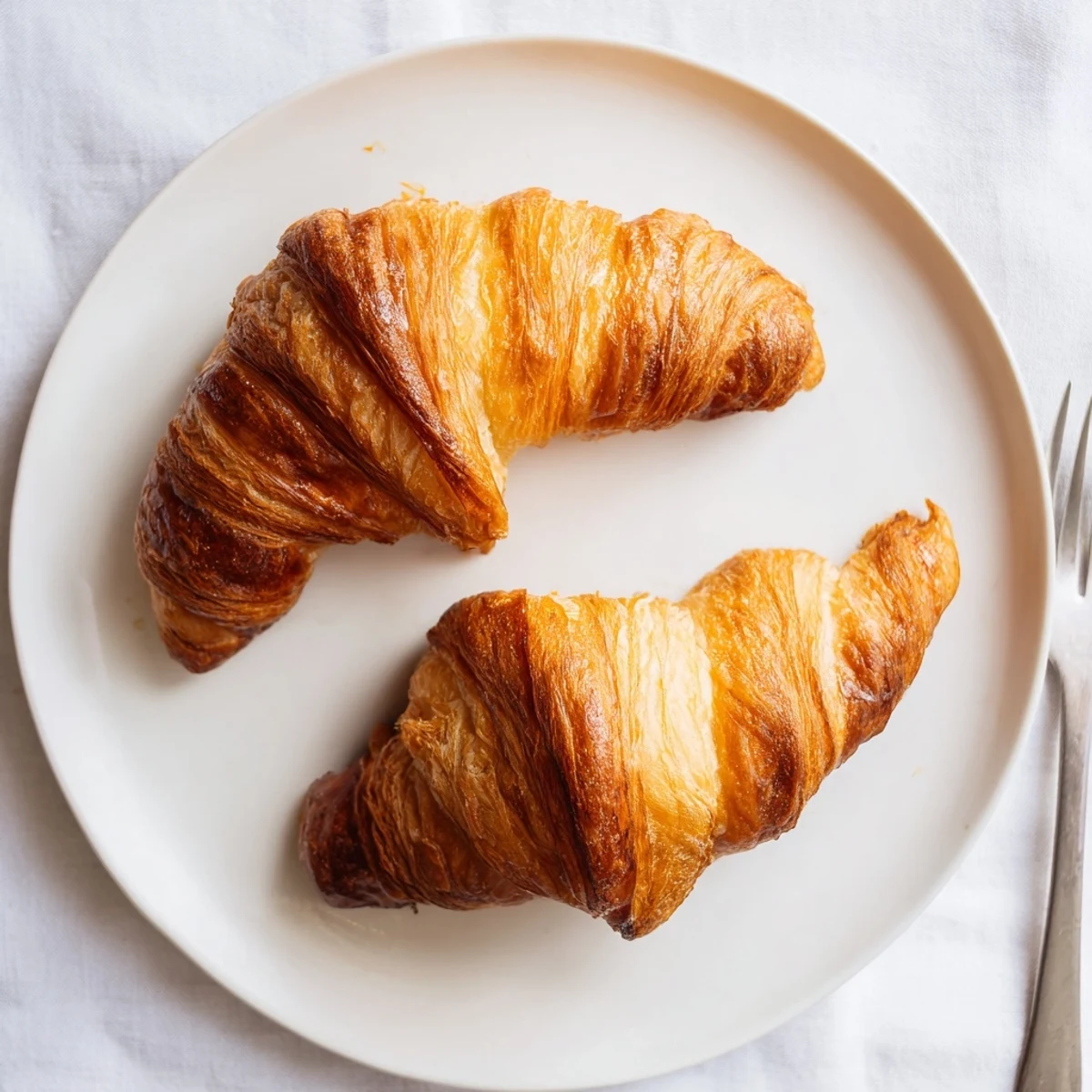 Golden homemade air fryer croissants with flaky layers and buttery texture on a wire rack