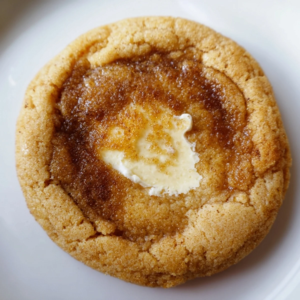 Soft baked creme brulee cookies with caramelized golden sugar tops on rustic parchment paper