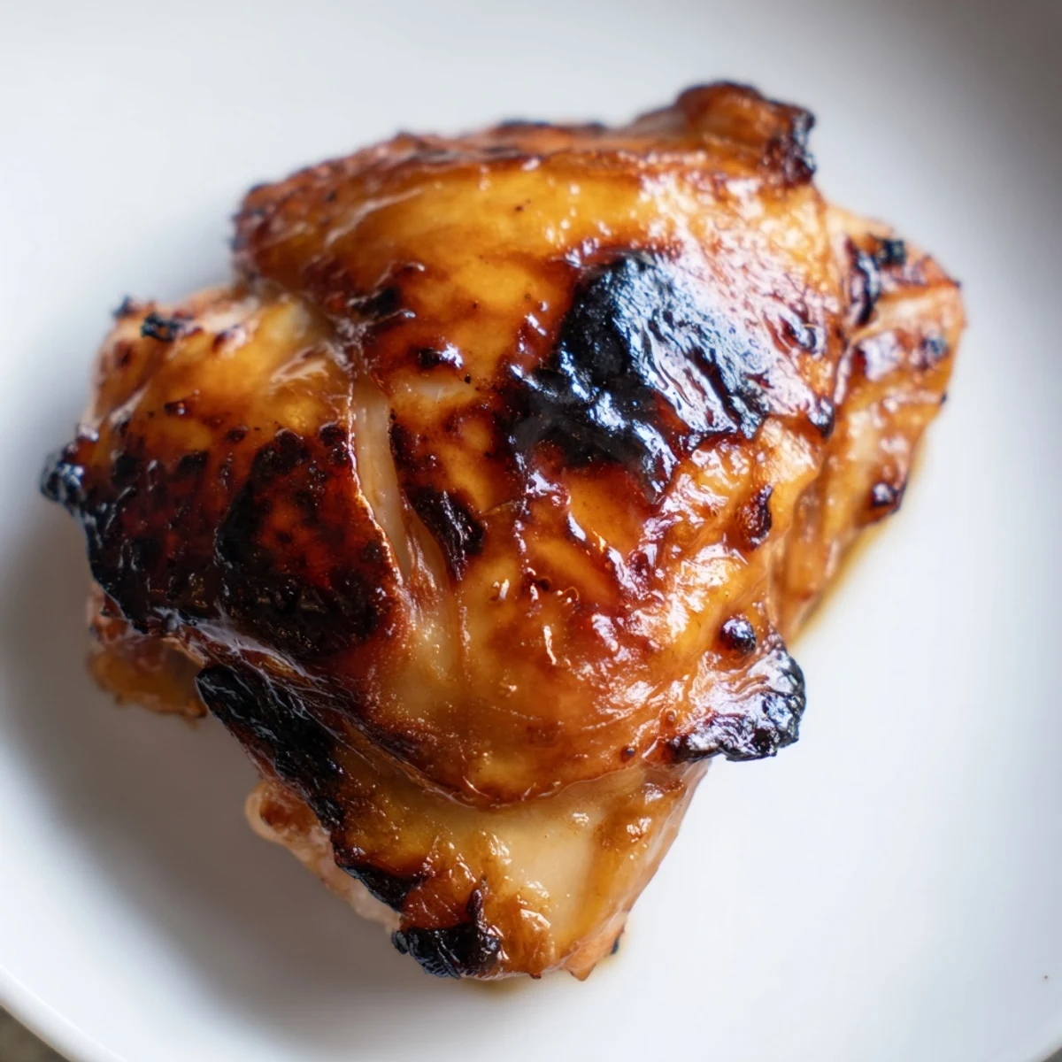 Juicy glazed chicken thighs served alongside fluffy herb rice and golden crispy potato wedges