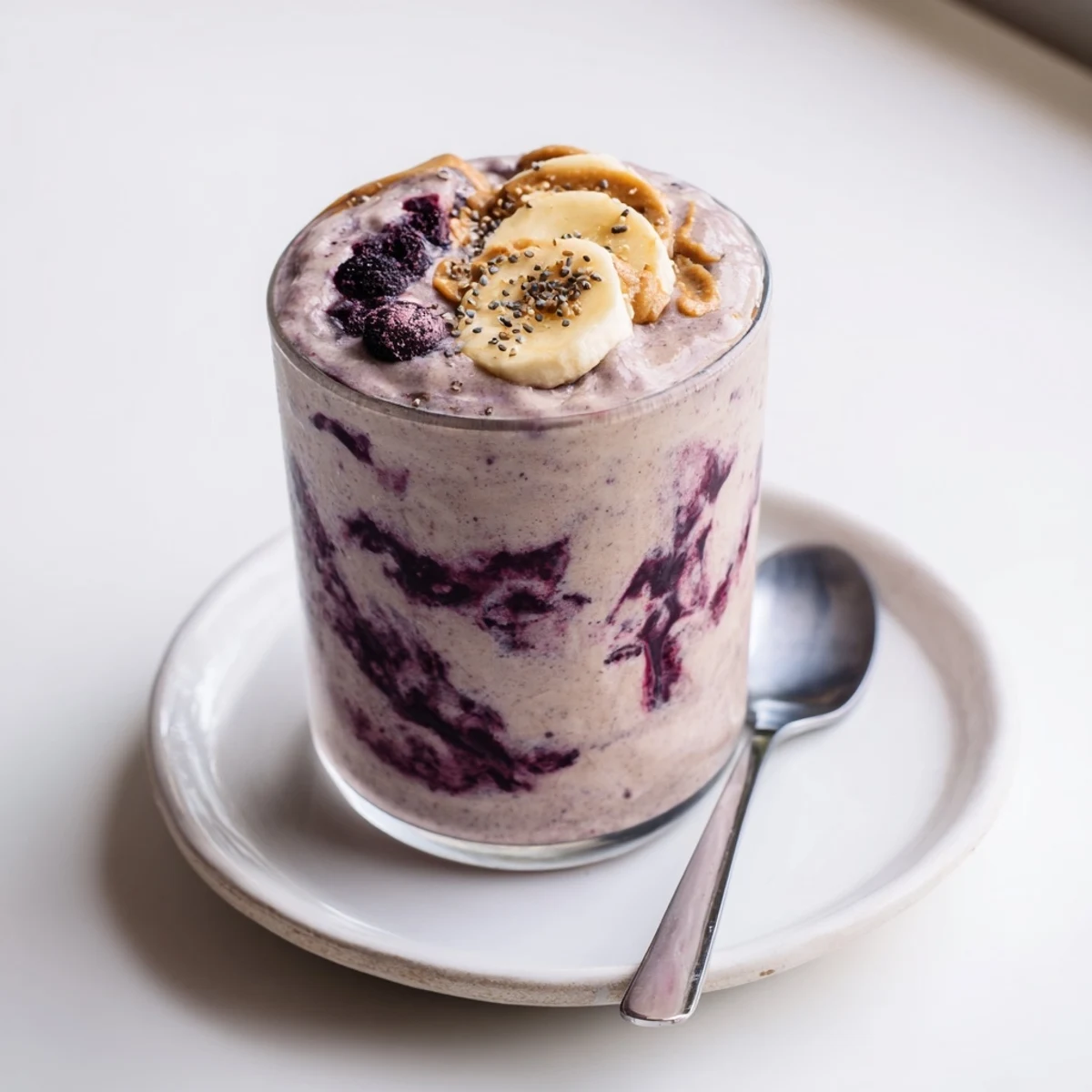 Chilled High Protein Smoothie in two glasses, ideal for post-workout recovery