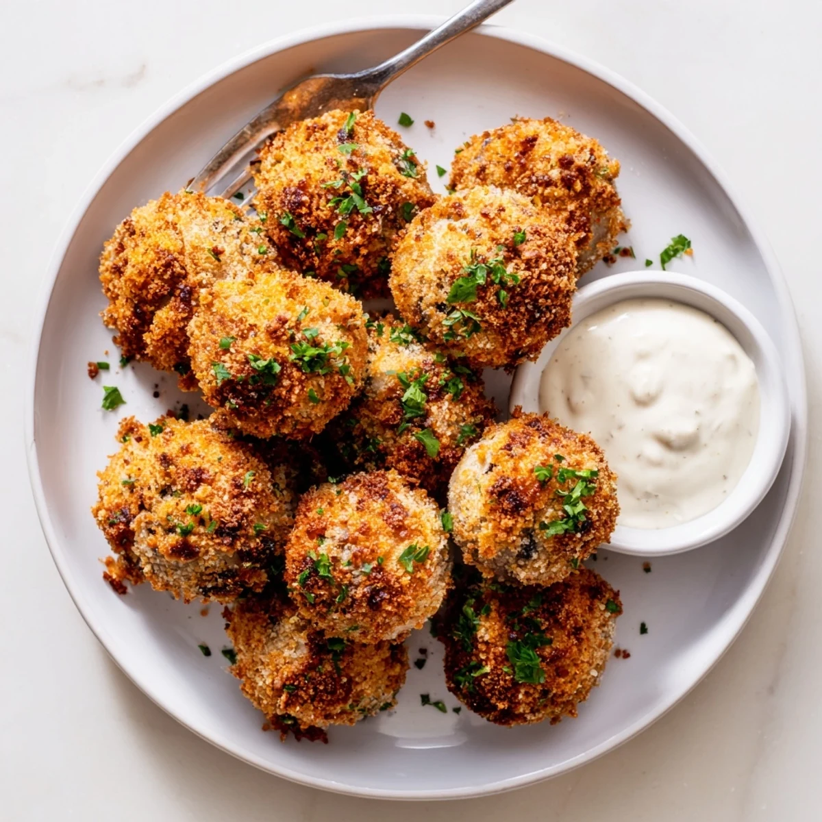 Basket of hot crispy fried mushrooms featuring crunchy panko coating and seasoned breading perfect for party appetizers